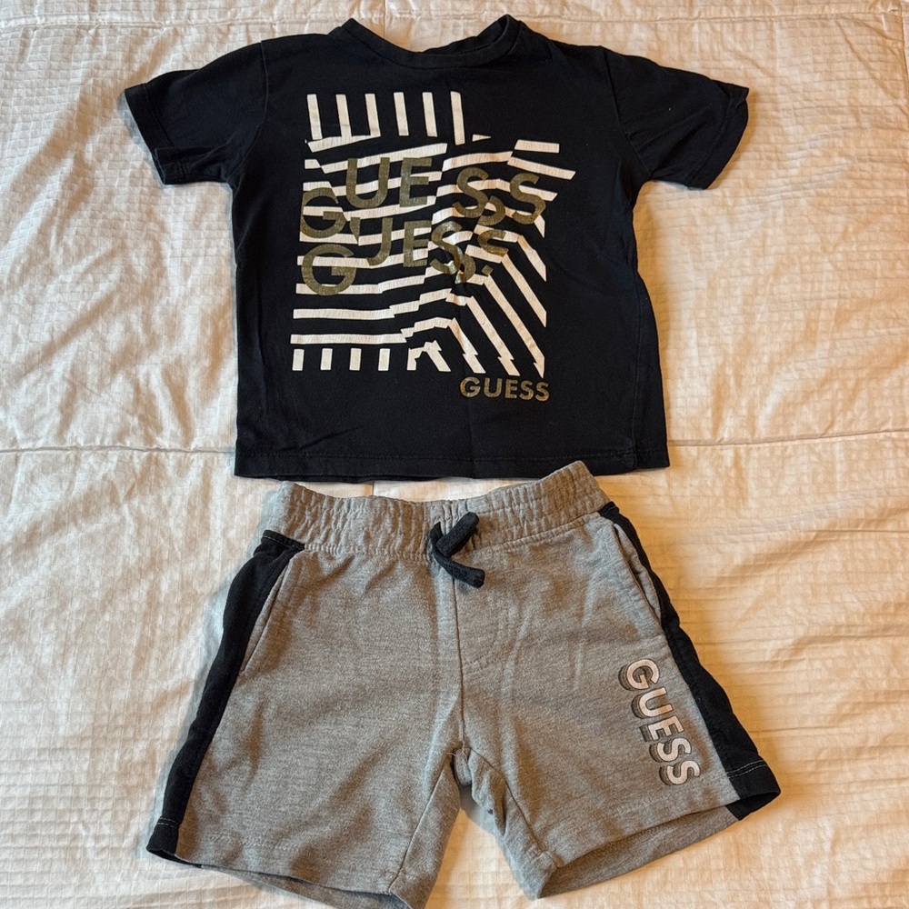 Guess Black and Gray Logo Kids Set